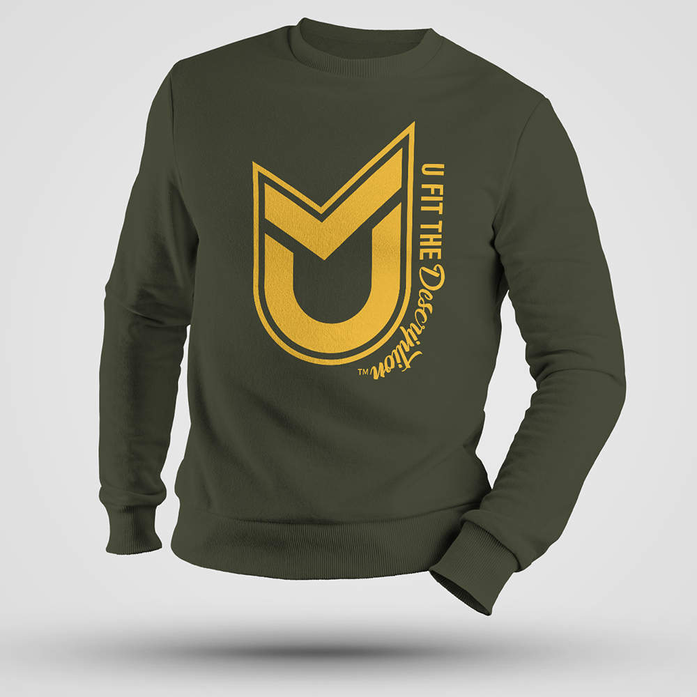 Crew-Sweatshirt-army-gold